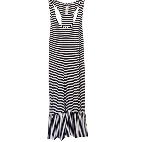 Tommy Bahama Navy and White Striped Sleeveless Maxi Dress